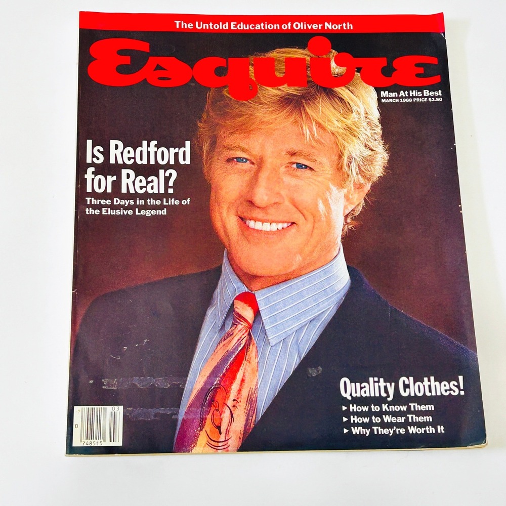 Vintage Esquire Magazine March 1988 Robert Redford Vol 109 No 3 Vtg Ads Collage